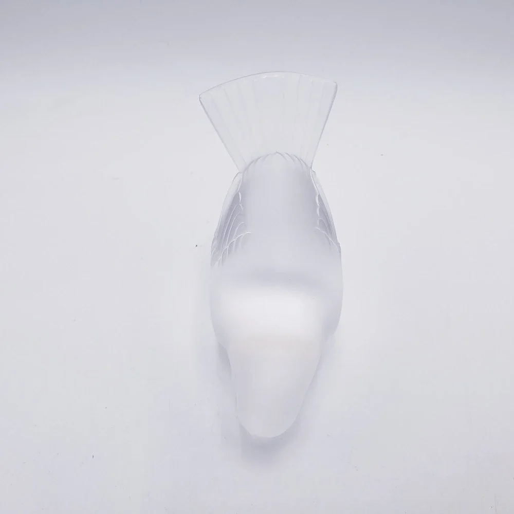 Lalique Frosted Crystal Sparrow Bird Figurine Clear Made in France OS